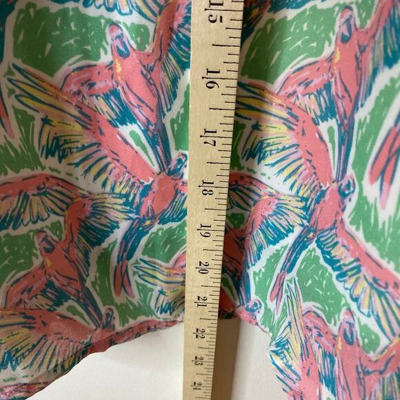 Lauren James Flamingo Green Pink Spaghetti Strap Tank Top Beach Vacation Medium - Picture 6 of 8